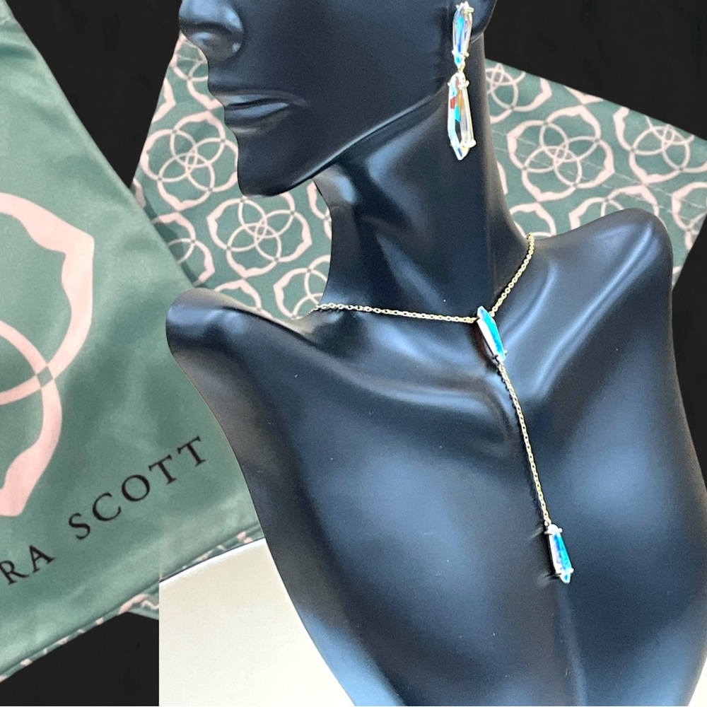 Kendra Scott Teal and Gold Jewelry Set